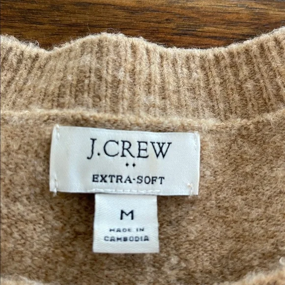 J Crew crew neck sweater extra soft camel tan size M - Picture 7 of 11